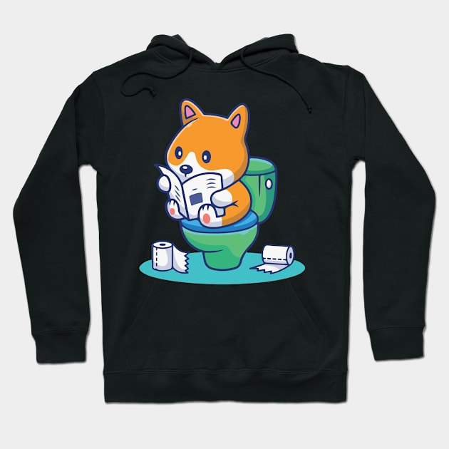 Essential Dog with Toilet Paper Good Aim Dog T-Shirt Hoodie by Cats Cute 